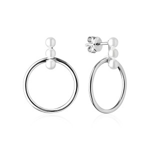 Cercei perle naturale albe trilogy cu cerc argint DiAmanti SK21237E-W-G (Argint 925‰ 4,1 g.)